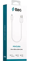 Кабель USB Ttec 0.3m micro USB cable white (2DK7513B) - миниатюра 2