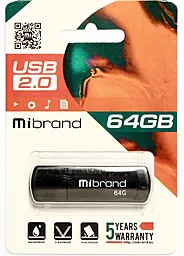 Флешка Mibrand Grizzly 64GB USB 2.0 (MI2.0/GR64P3B) Black - мініатюра 2
