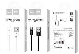 Кабель USB Hoco X23 Skilled micro USB Cable Black - миниатюра 6