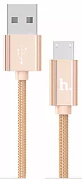 USB Кабель Hoco X2 Rapid Braided micro USB Cable Gold