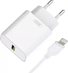Сетевое зарядное устройство XO L103 18W QC3.0 USB - A + Cable Lightning White