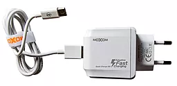 Сетевое зарядное устройство с быстрой зарядкой MOXOM KH-67Y QC3.0 + USB Type-C Cable White - миниатюра 2