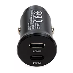Автомобильное зарядное устройство Vinga 40w PD 2xUSB-C ports car charger black (VCPCCCC40) - миниатюра 2