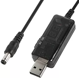 Кабель USB EasyLife USB-A - DC 5.5x2.5 9V/12V с преобразователем Black
