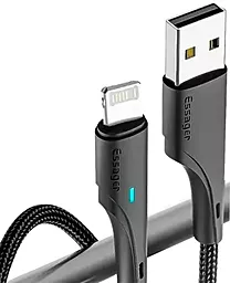 Кабель USB Essager Rousseau 12W 2.4A 3M Lightning Cable Black (EXCL-LSC01) - миниатюра 3