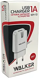Сетевое зарядное устройство Walker WH-13 1a USB-A car charger + Lightning cable white - миниатюра 2