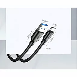 Кабель USB Ugreen US184 Nickel Plating 3A 0.5M USB3 Type-C Cable Black - миниатюра 2