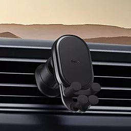 Автодержатель с беспроводной зарядкой Baseus Stable Gravitational Wireless Charging Car Mount Pro 15W (Air Outlet Version) Black (SUWX030001) - миниатюра 6
