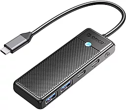 Мультипортовый USB Type-C хаб Orico 4-in-1 black (PAPW2AC-C3-015-BK-EP) - миниатюра 2