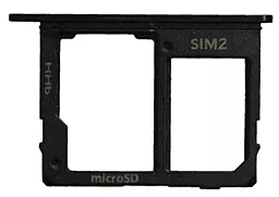 Держатель (лоток) Сим карты Samsung Galaxy J6 J600 / Galaxy J8 J810 и карты памяти Single SIM (SIM2) Black