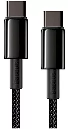 Кабель USB Baseus Tungsten Gold PD 100W 2M Type-C - Type-C Cable Black (CATWJ-A01) - миниатюра 2