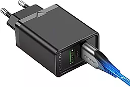 Сетевое зарядное устройство Vention 18w QC3.0 2xUSB-A fast charger black (FBAB0-EU) - миниатюра 4