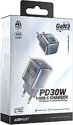 Сетевое зарядное устройство AceFast A53 30w PD/QC GaN USB-C home charger mica gray - миниатюра 4