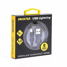Кабель USB Maxxter USB to Lightning 2.4А Black (UB-L-USB-02-1m) - миниатюра 2