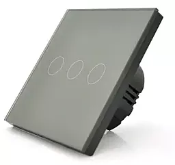 Сенсорный выключатель с заземлением с WiFi трехканальным управлением Gray
