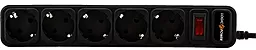 Сетевой фильтр (удлинитель) Logicpower LP-X5-UPS 3.0м, 10А, 5 розеток, с выключателем Black (2754) - миниатюра 2