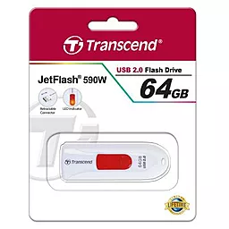 Флешка Transcend 64Gb JetFlash 590 White USB 2.0 (TS64GJF590W) - миниатюра 4