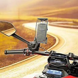 Держатель для смартфона BOROFONE BH79 Guide motorcycle mirror holder Black - миниатюра 6