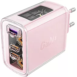 Сетевое зарядное устройство AceFast Sparkling Series Cherry Blossom A45 65W GaN PD/QC USB-A-2xUSB-C Pink - миниатюра 2