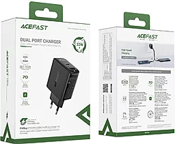 Сетевое зарядное устройство AceFast A5 32W QC/PD USB - A + USB - C Black - миниатюра 4
