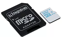 Карта пам'яті Kingston microSDHC 32GB Class 10 UHS-I U3 + SD-адаптер (SDCAC/32GB) - мініатюра 2