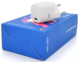 Сетевое зарядное устройство iKaku fast charger PD20W USB-C White (KSC-597-LECHONG) - миниатюра 3