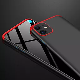 Чехол LikGus GKK 360 градусов (opp) для Apple iPhone 12 (6.1") Черный / Красный - миниатюра 3