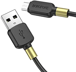 Кабель USB Borofone BX59 2.4A micro USB Cable Black - миниатюра 3