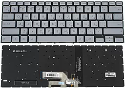 Клавіатура для ноутбуку Asus UX462 series з підсвіткою клавіш без рамки Silver