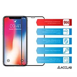 Защитное стекло ACCLAB Full Glue Apple iPhone X, iPhone XS, iPhone 11 Pro Black (1283126508189) - миниатюра 2
