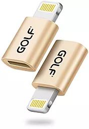 Адаптер-переходник GOLF Micro USB to Lightning US-SJ014 Gold (GS-31) - миниатюра 2