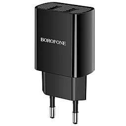 Сетевое зарядное устройство Borofone BA53A Powerway 2USB 2.1A + micro USB Cable Black - миниатюра 2