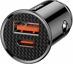 Автомобильное зарядное устройство с быстрой зарядкой Baseus Circular Plastic 30W PPS USB-A-C Black (CCALL-YS01) - миниатюра 4