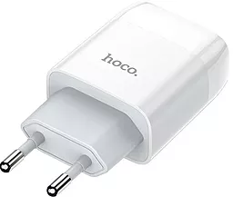Сетевое зарядное устройство Hoco C73A Glorious 2USB + micro USB Cable White - миниатюра 2