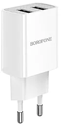 Сетевое зарядное устройство Borofone BA53A Powerway 2.1A 2xUSB-A ports + USB Type-C cable white - миниатюра 3
