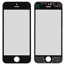 Корпусное стекло дисплея Apple iPhone 5S, SE (с OCA пленкой) with frame Black