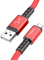 Кабель USB Hoco X85 Strength 2.4A micro USB Cable Red - миниатюра 3