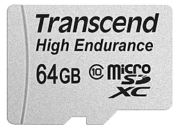 Карта пам'яті Transcend microSDXC 64GB High Endurance Class 10 + SD-адаптер (TS64GUSDXC10V) - мініатюра 2