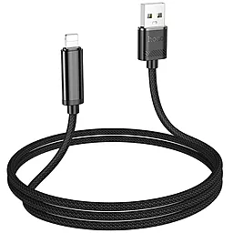 Кабель USB Hoco U127 12w 2.4a 1.2m Lightning cable black - миниатюра 3