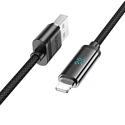 Кабель USB Hoco U127 12w 2.4a 1.2m Lightning cable black - миниатюра 4