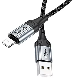Кабель USB Hoco КX102 Fresh charging 12w 2.4a Lightninhg cable black - миниатюра 4