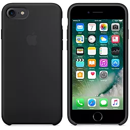 Чехол Silicone Case для Apple iPhone 7, iPhone 8 Black - миниатюра 2