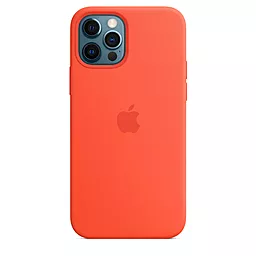 Чехол Apple Silicone Case Full with MagSafe and SplashScreen для Apple iPhone 12 Pro Max  Electric Orange