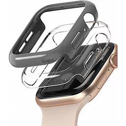 Захисна накладка для розумного годинника Набор Ringke Slim Case для Apple Watch 4/5/6/SE 44mm (RCA4911) Темно сіра + Прозора