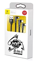 Кабель USB Baseus MVP Mobile Game 18w 3.5a 3-in-1 USB to Type-C/Lightning/micro USB cable black (CAMLT-WZ01) - миниатюра 3