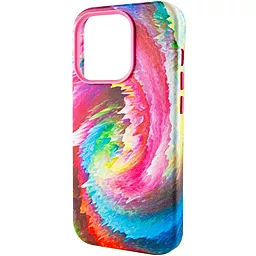 Кожаный чехол Colour Splash with MagSafe для Apple iPhone 14 Pro Max (6.7") Pink / Blue  - миниатюра 3