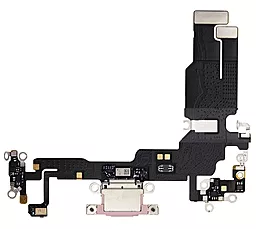 Нижний шлейф Apple iPhone 15 c разъемом зарядки, с микрофоном Original Pink