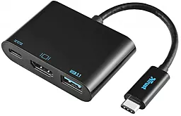 Мультипортовый USB-A хаб Trust Multiport Adapter USB-C -> USB3.1/USB-C/HDMI Black (21260)