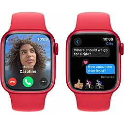 Смарт-часы Apple Watch Series 9 GPS 45mm (PRODUCT)RED Aluminium Case with (PRODUCT)RED Sport Band - M/L (MRXK3QP/A) - миниатюра 4