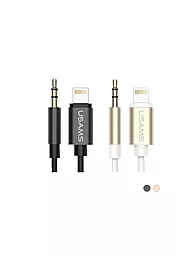 Аудіо кабель Usams Aux mini Jack 3.5 mm - Lightning M/M Cable 1 м black (US-SJ093) - мініатюра 2
